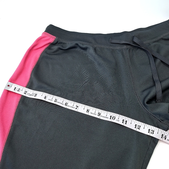 Tek Gear Gray Pink Stripe Athletic Sporty Capri Tracksuit Pants Sz L - Picture 7 of 12